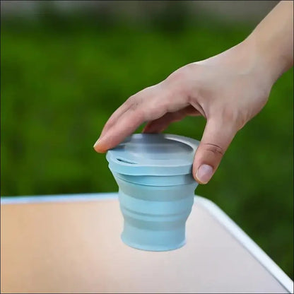 Outdoors Silicone Folding Cup with Hanging Hole - Portable Travel Water Creative Wash Fashion Collapsible