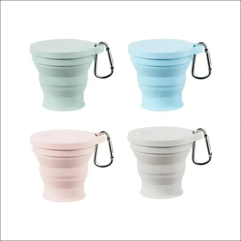 Outdoors Silicone Folding Cup with Hanging Hole - Portable Travel Water Creative Wash Fashion Collapsible