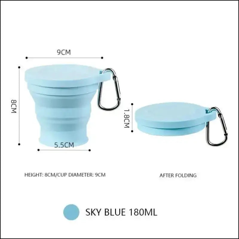 Outdoors Silicone Folding Cup with Hanging Hole - Portable Travel Water Creative Wash Fashion Collapsible