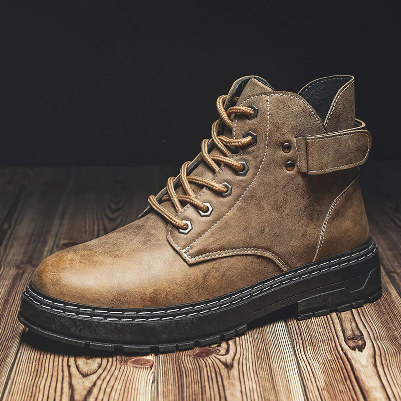 High Top Round Toe Retro Boots