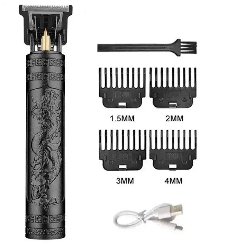 ’Professional T9 Electric Hair Clipper & Beard Trimmer – Precision Shaving and Grooming for Men’ - Black DragonA