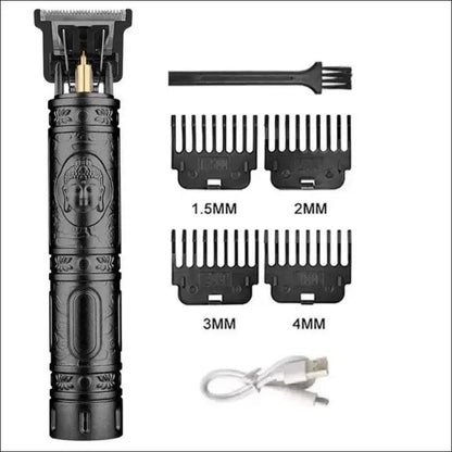 ’Professional T9 Electric Hair Clipper & Beard Trimmer – Precision Shaving and Grooming for Men’ - Black Buddha