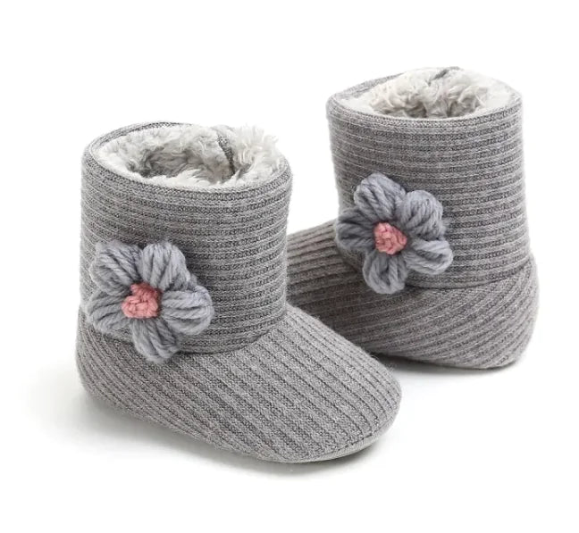 Cozy Sunflower Cotton Baby Boots