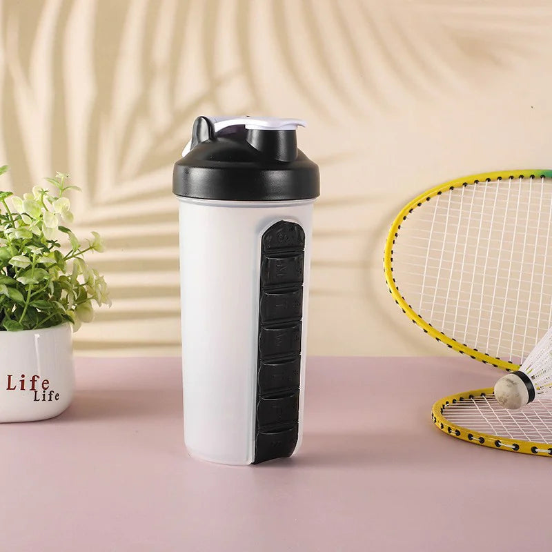 2-in-1 Pill Box & Shaker Bottle