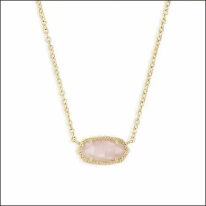 Real Golden Plated Crystal Gemstone Pendant Necklace for Women Mom Teen Girls Birthday Jewelry Gifts Her NO Card BRAND