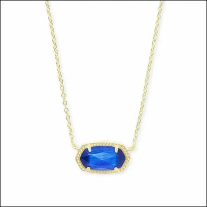 Real Golden Plated Crystal Gemstone Pendant Necklace for Women Mom Teen Girls Birthday Jewelry Gifts Her NO Card BRAND