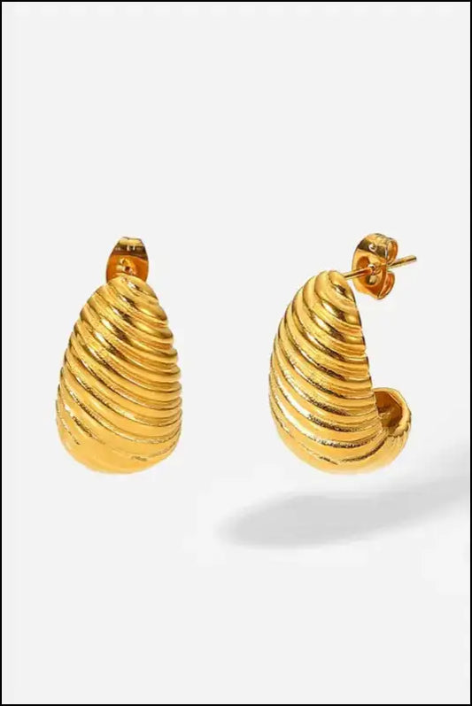 Shell Shore Spiral Stud Earrings - Gold / One Size