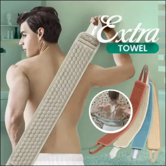 Shower Exfoliating Back Scrubber | Bath Belt Towel Glove | Deep Clean Korean Body Washcloth & Japanese Rear Scrub Strap