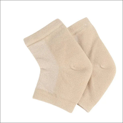 Silicone Moisturizing Gel Heel Socks For Cracked Dry Foot Skin Care Protectors Sock 1 Pair/2pcs - Beige