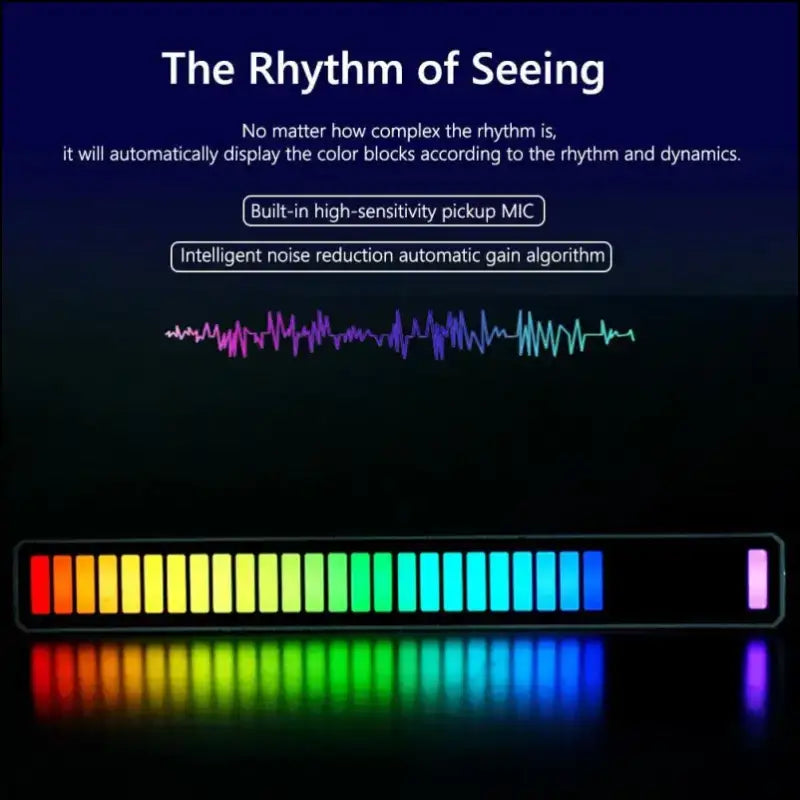 Smart RGB Symphony Sound Control LED Light | Music Rhythm Ambient Pickup Lamp | App-Controlled Desktop Decor for Gaming