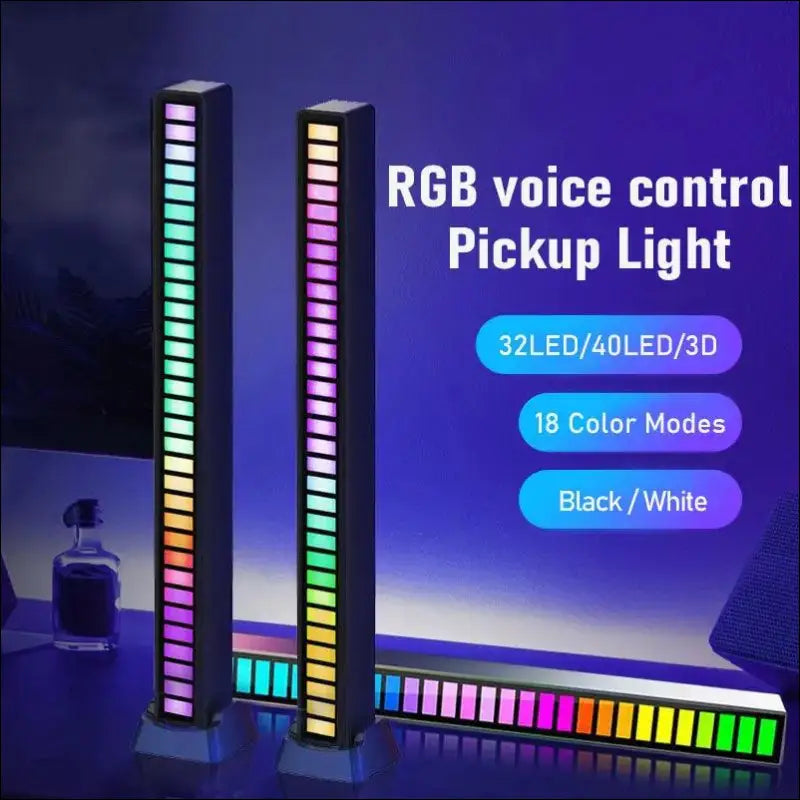 Smart RGB Symphony Sound Control LED Light | Music Rhythm Ambient Pickup Lamp | App-Controlled Desktop Decor for Gaming