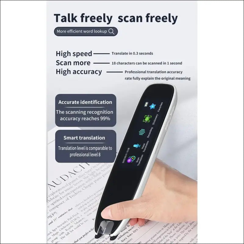 Smart Voice Translator Pen White International Edition – WiFi Translation Scanning for Multilingual Communication