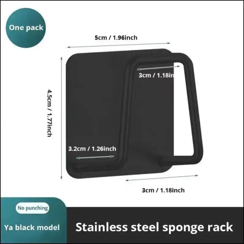 ’Stainless Steel Sink Sponge Rack | Self-Adhesive Holder for & Wire Ball | Draining Kitchen Organizer Wall’ - 1pc