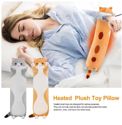 CozyPaws USB Heated Cat Plush with Leg-Warming Feature