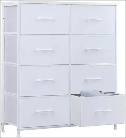 Tall Drawer Dresser for Bedroom - 8-Drawer Fabric Storage Tower Organizer Chest Clothes Closet - White / United States