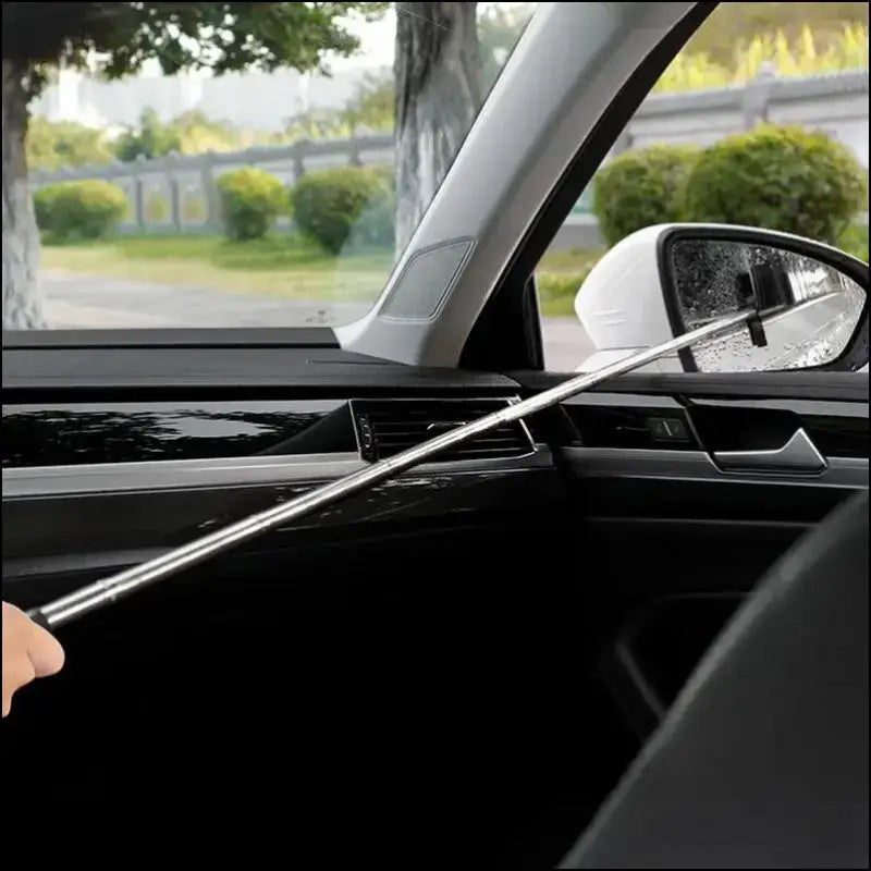 ’Telescopic Car Rearview Mirror Wiper Cleaning Tool | Auto Glass Mist Cleaner & Scraper | Essential Accessories