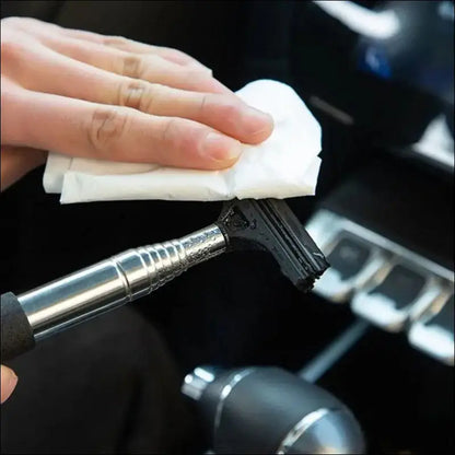 ’Telescopic Car Rearview Mirror Wiper Cleaning Tool | Auto Glass Mist Cleaner & Scraper | Essential Accessories