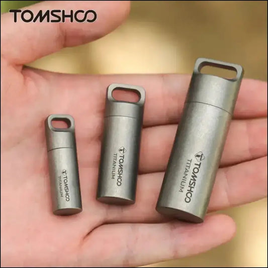 Tomshoo Titanium Mini Sealed Waterproof Storage Pill Box Perfume Case Pendants EDC Tools Eco-friendly Home Outdoor