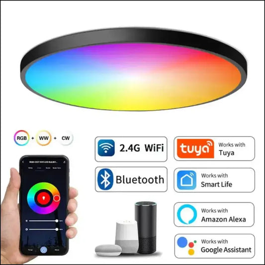 Tuya Smart WiFi BLE LED Ceiling Light AC 220V 24W RGBCW Round Lamp Indoor Lighting APP Alexa Geogle Home Voice Control