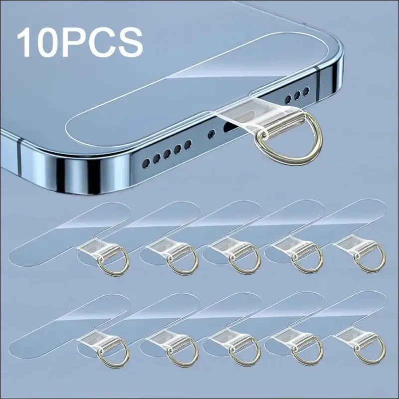 Universal TPU Mobile Phone Anti-Lost Lanyard Card Gasket | Detachable Nylon Strap Patch Tether Pad - 10/5/1Pcs - Tpu