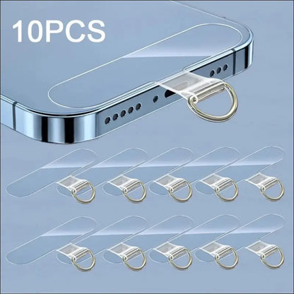 Universal TPU Mobile Phone Anti-Lost Lanyard Card Gasket | Detachable Nylon Strap Patch Tether Pad - 10/5/1Pcs - Tpu