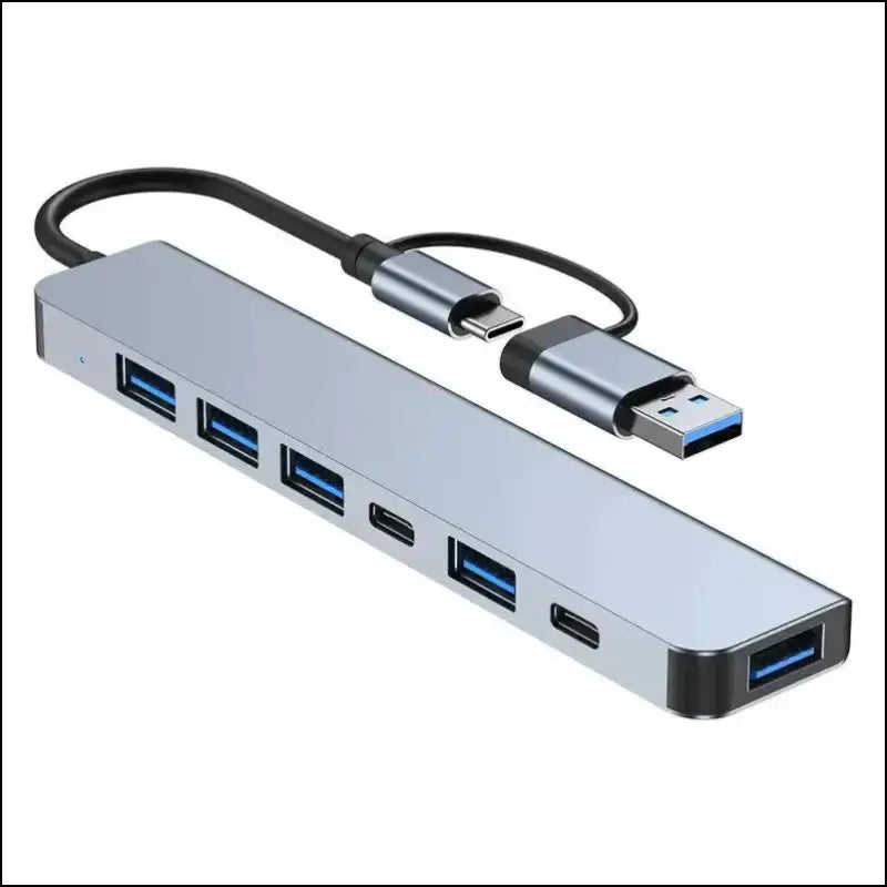 USB C Hub 8-in-2 | Splitter with 4 Ports USB-C TF/SD Card Reader Audio Output | Compatible MacBook - 7 IN 2 - Port