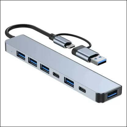 USB C Hub 8-in-2 | Splitter with 4 Ports USB-C TF/SD Card Reader Audio Output | Compatible MacBook - Port