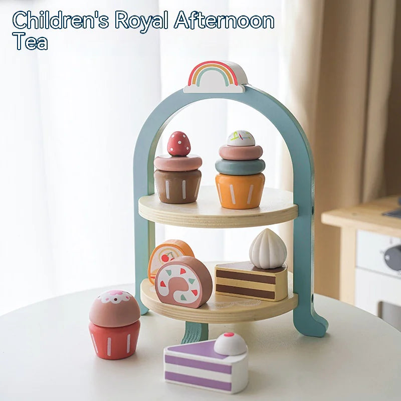 Kids Wooden Tea Party Playset