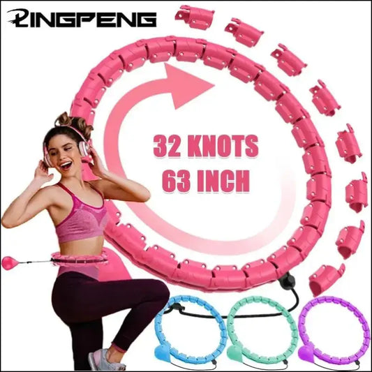 Weighted Exercise Hoop for Adults - Adjustable & Detachable 2-in-1 Infinity Fitness with Extra Links Weight Loss