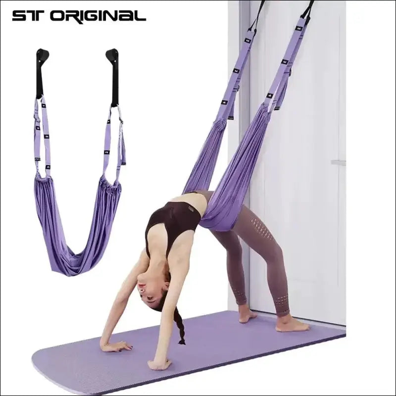 Women’s Aerial Swing Belt Stretch Trainer for Flexibility Hammock Leg Splits Yoga Strap - Pull Rope