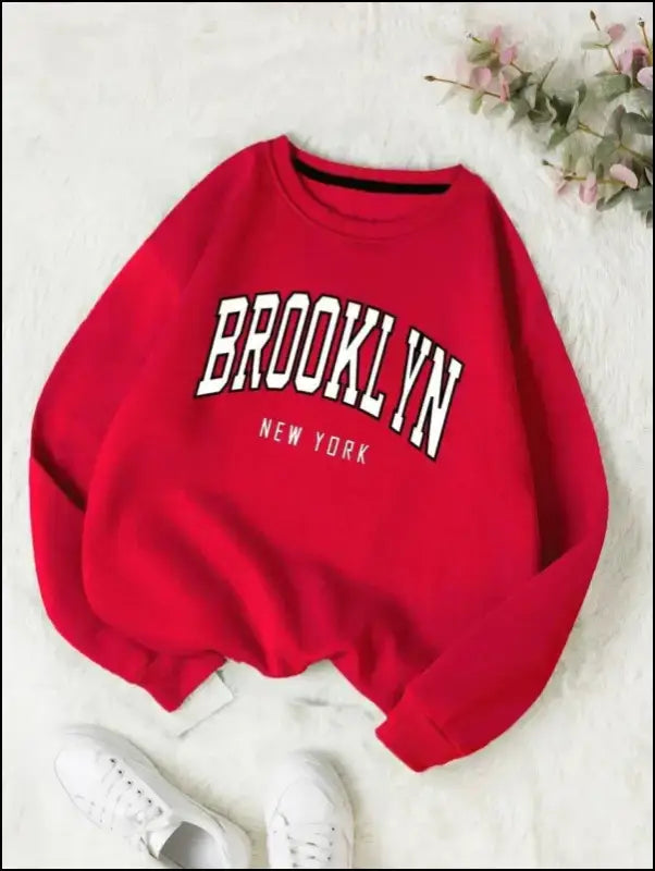 ’Women’s Brooklyn New York Printed Hoodie - Trendy Harajuku Cotton Sweatshirt Colorful & Durable’ - Women Hoodies