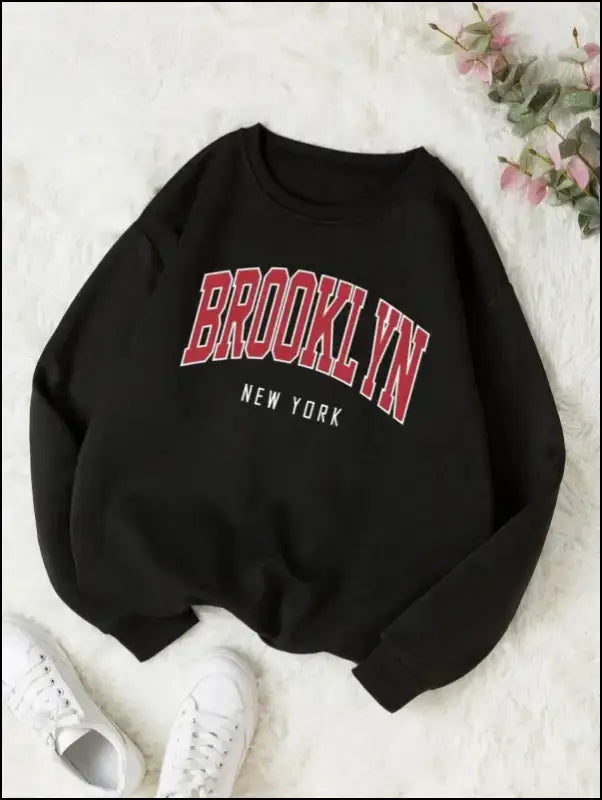 ’Women’s Brooklyn New York Printed Hoodie - Trendy Harajuku Cotton Sweatshirt Colorful & Durable’ - Women Hoodies