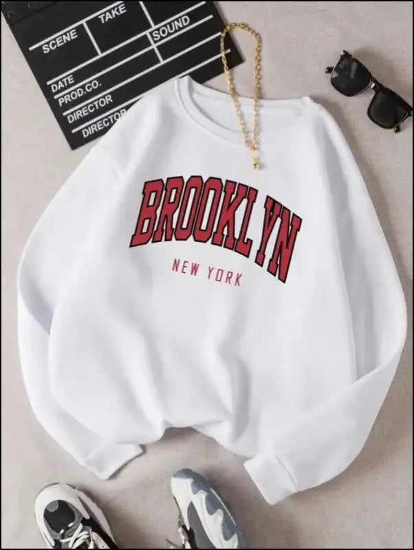 ’Women’s Brooklyn New York Printed Hoodie - Trendy Harajuku Cotton Sweatshirt Colorful & Durable’ - Women Hoodies