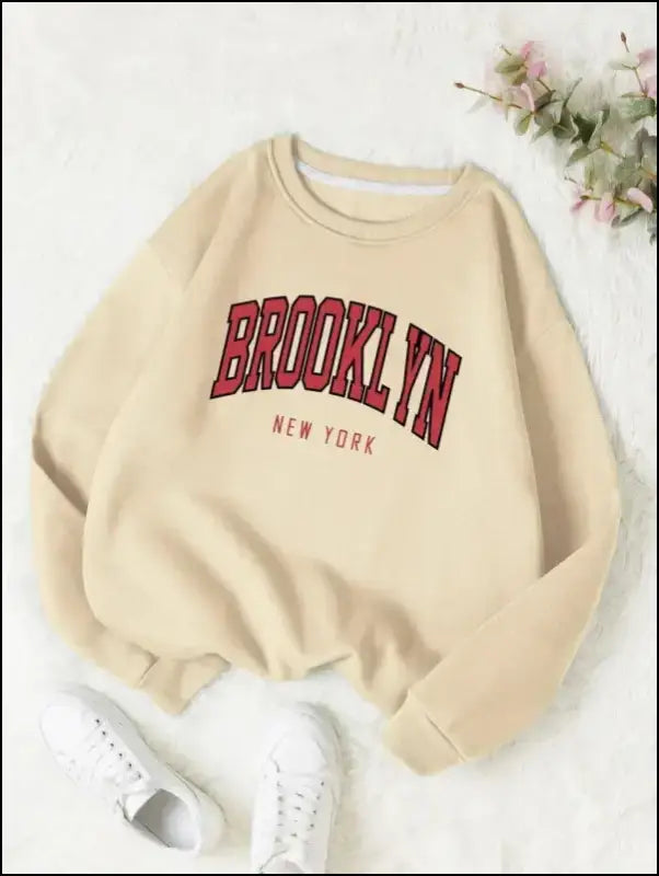 ’Women’s Brooklyn New York Printed Hoodie - Trendy Harajuku Cotton Sweatshirt Colorful & Durable’ - Women Hoodies