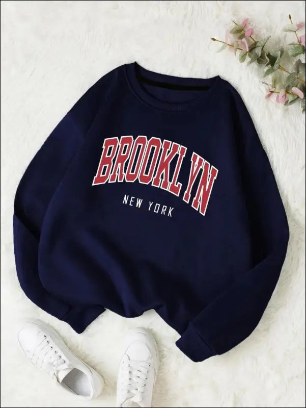 ’Women’s Brooklyn New York Printed Hoodie - Trendy Harajuku Cotton Sweatshirt Colorful & Durable’ - Dark