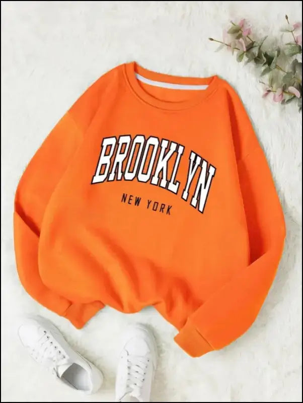 ’Women’s Brooklyn New York Printed Hoodie - Trendy Harajuku Cotton Sweatshirt Colorful & Durable’ - Women Hoodies