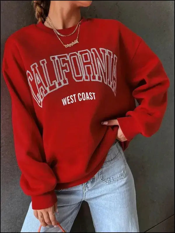 ’Women’s California West Coast Sweatshirt - Trendy Korean Pullover Hoodie Sporty & Stylish’ - Women Hoodies