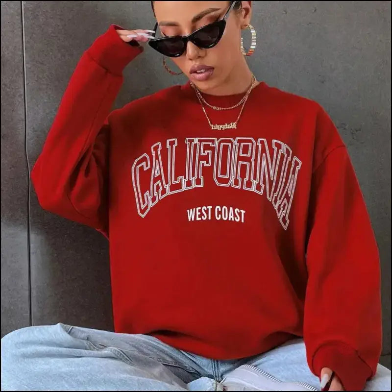 ’Women’s California West Coast Sweatshirt - Trendy Korean Pullover Hoodie Sporty & Stylish’ - Women Hoodies