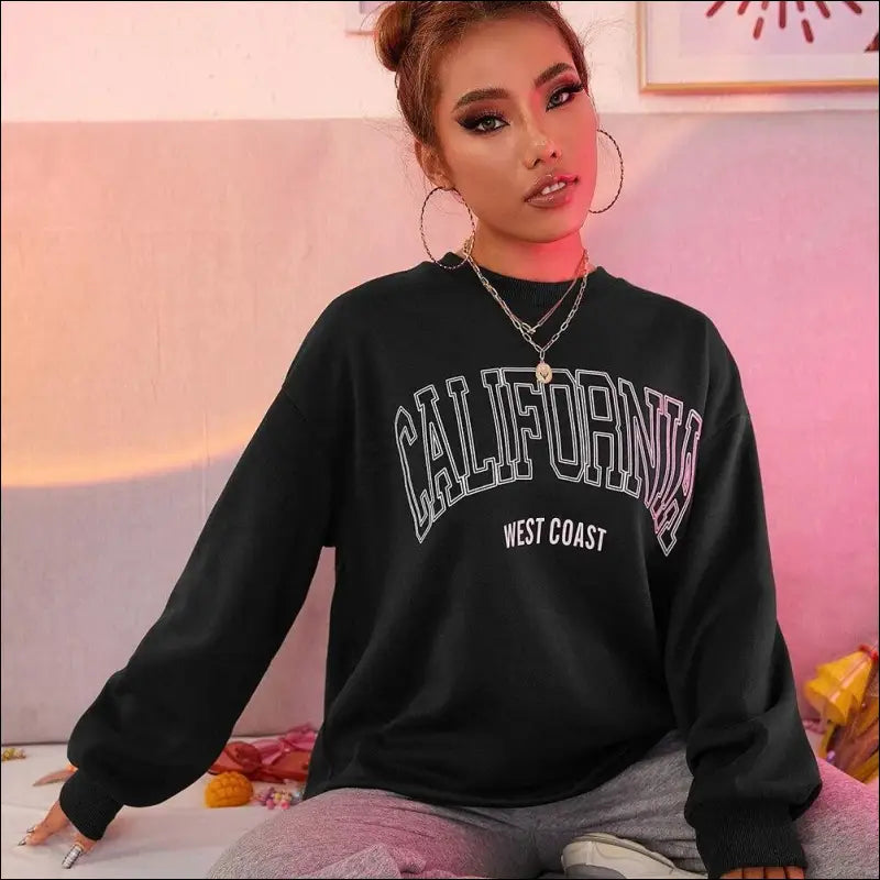 ’Women’s California West Coast Sweatshirt - Trendy Korean Pullover Hoodie Sporty & Stylish’ - Women Hoodies