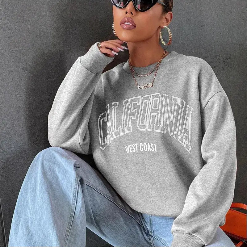 ’Women’s California West Coast Sweatshirt - Trendy Korean Pullover Hoodie Sporty & Stylish’ - Women Hoodies