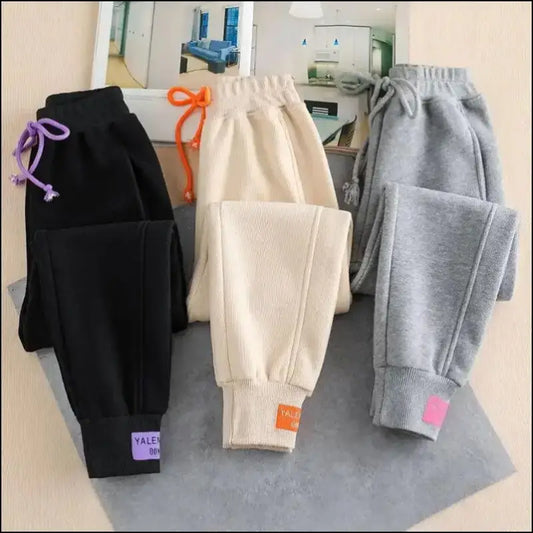 ’Women’s Oversized Gray Sweatpants - Thick Winter Joggers Baggy Streetwear Sports Trousers’ - Women’s