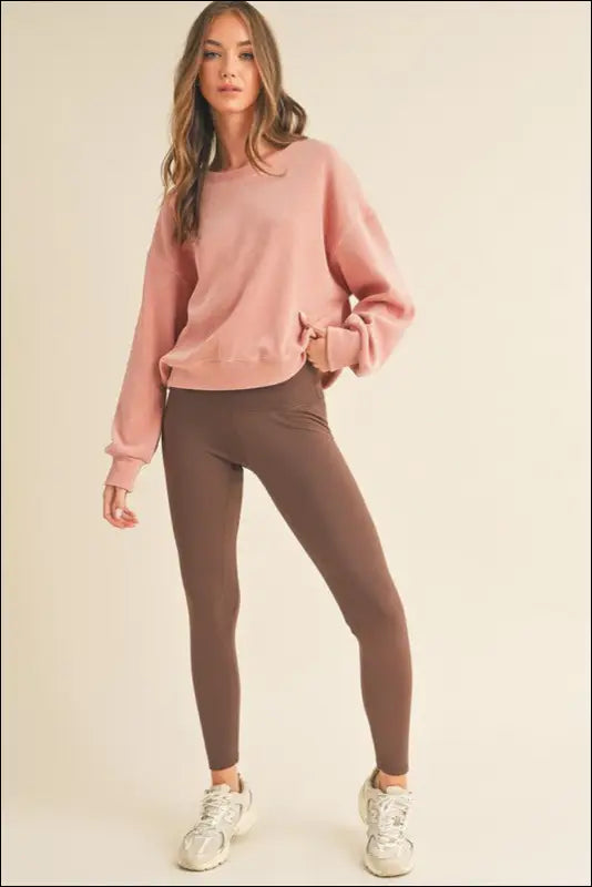 Yelete Full Size Fleece Lined High Waisted Leggings